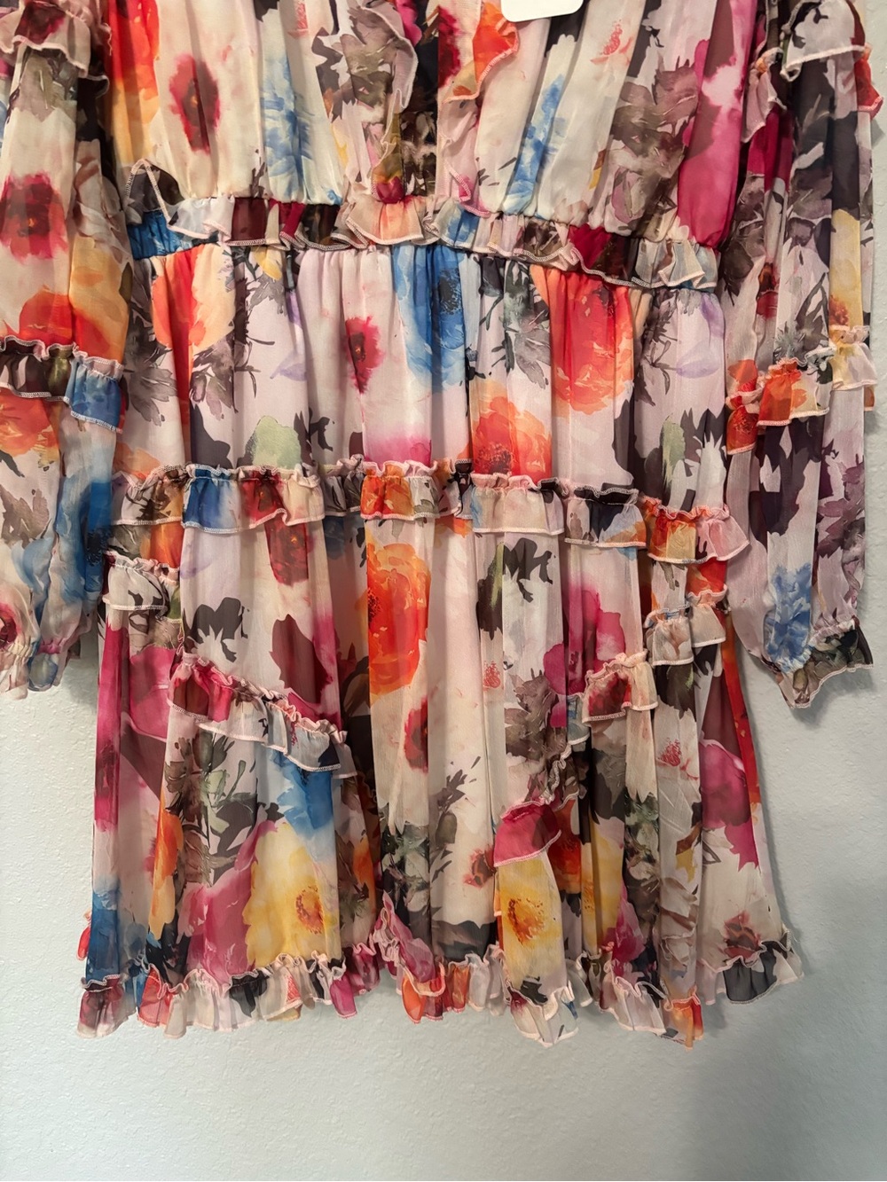 L’Atiste Plus Size Floral Tiered V-Neck Ruffle Dress - Picture 3 of 10